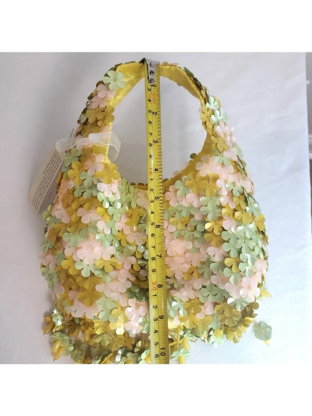 Handcrafted Viral TikTok Beaded Bag Made in India Yellow Flowers Fairy Cottage